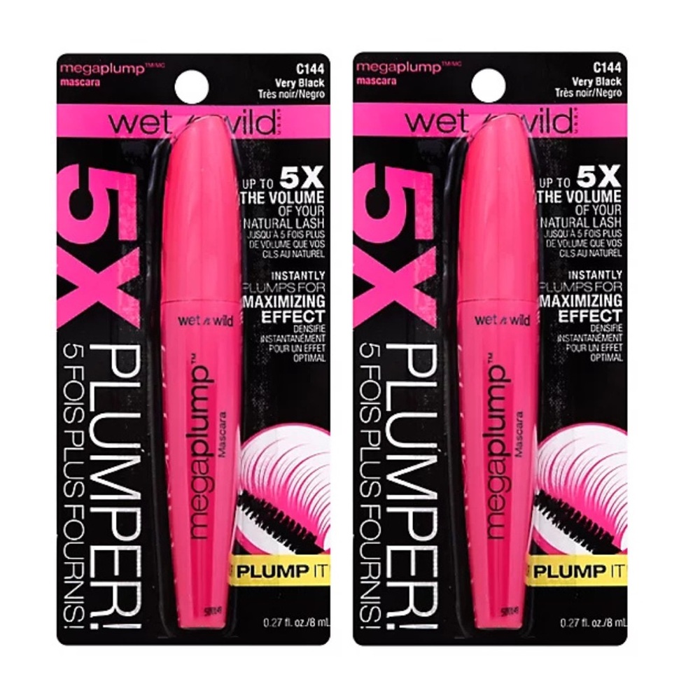 2 Pack | Wet n Wild MegaPlump 5x The Volume Plumping Mascara | C144 Very Black |